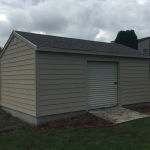 Franklin WI 12x20 Gable with steel roll up door.